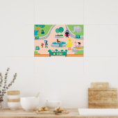 セサミストリート |動物園の風景 ポスター (キッチン)