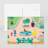 セサミストリート |動物園の風景 ポストカード (正面/裏面)