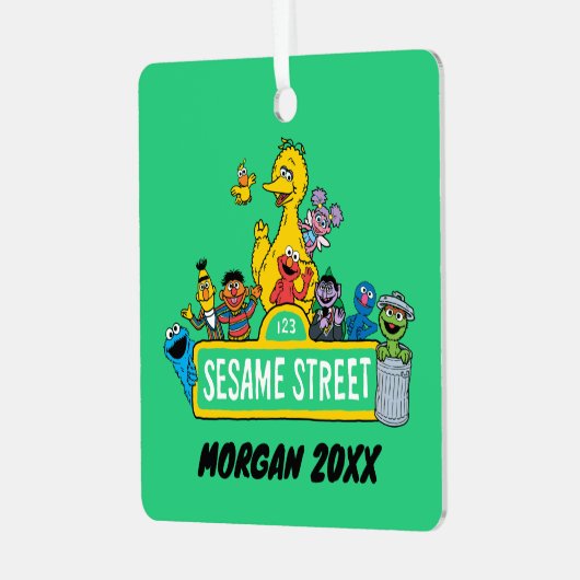 セサミストリート |名前の追加 メタルオーナメント (正面左)