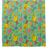 セサミストリート |大きな鳥と小さな鳥のパターン シャワーカーテン (正面)