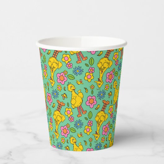 セサミストリート |大きな鳥と小さな鳥のパターン 紙コップ (左)