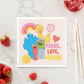 セサミストリート |平和、愛、セサミ スタンダードランチョンナプキン (インサイチュ)