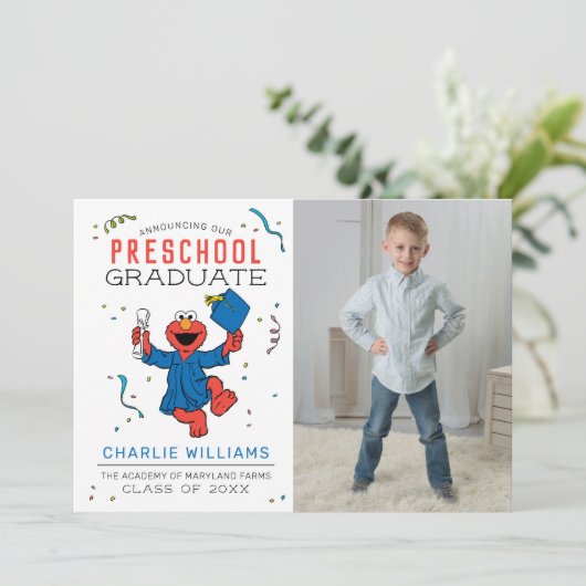 セサミストリート |幼稚園卒業生 – 写真 案内状 (スタンド正面)