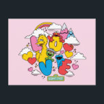 セサミストリート |愛 ポストカード<br><div class="desc">バードバード、オスカー・ザ・グルーチ、エルモ、クッキーモンスターを搭載した可愛いセサミストリートデザイン。</div>