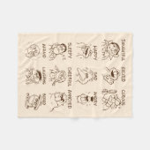 セサミストリート |感情と感覚 フリースブランケット (正面(横))