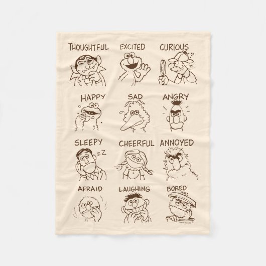 セサミストリート |感情と感覚 フリースブランケット (正面)