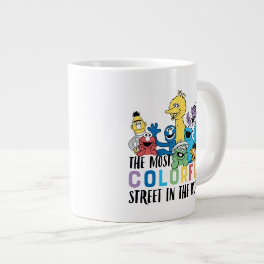 セサミストリート |最大のカラフル通り ジャンボコーヒーマグカップ (正面右)