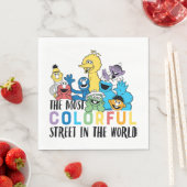 セサミストリート |最大のカラフル通り スタンダードランチョンナプキン (インサイチュ)