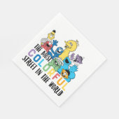 セサミストリート |最大のカラフル通り スタンダードランチョンナプキン (角)