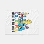 セサミストリート |最大のカラフル通り フリースブランケット (正面(横))