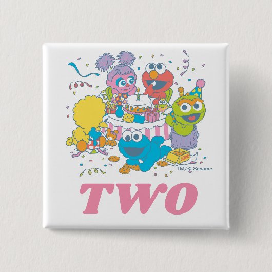 セサミストリート|生後2歳の誕生日 缶バッジ (正面)