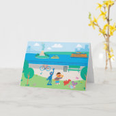 セサミストリート |知事の島の風景 カード (黄色い花)