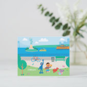 セサミストリート |知事の島の風景 ポストカード (スタンド正面)