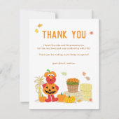 セサミストリート | 秋のエルモ パンプキン 誕生日 サンキューカード (正面)