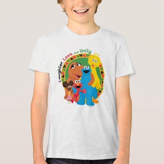 セサミストリート | 笑い、愛、統一 トライブレンドＴシャツ (正面)