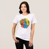 セサミストリート | 笑い、愛、統一 トライブレンドTシャツ (正面全面)
