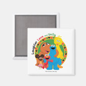 セサミストリート | 笑い、愛、統一 マグネット (正面/裏面)