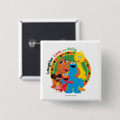 セサミストリート | 笑い、愛、統一 缶バッジ (正面&裏面)