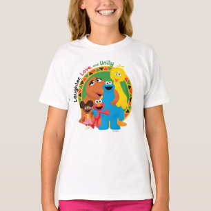 セサミストリート 笑い、愛、統一 Tシャツ