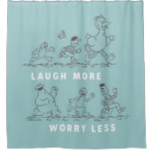 セサミストリート 笑う方が心配が少ない シャワーカーテン (正面)