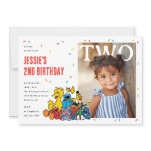 セサミストリート 赤い紙ふぶきの2歳の誕生日