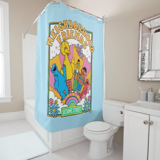 セサミストリート |近所の友だち シャワーカーテン (インサイチュ)