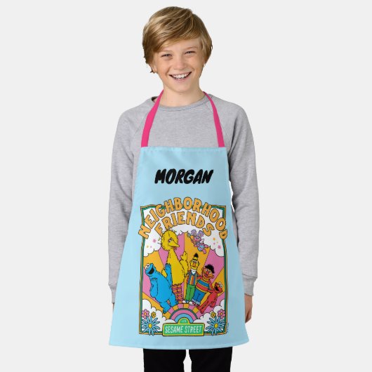 セサミストリート |近所の友だち |名前の追加 エプロン (着用した状態)
