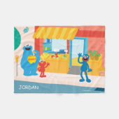 セサミストリート |通りシーン フリースブランケット (正面(横))