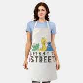セサミストリート |通り! エプロン (着用した状態)