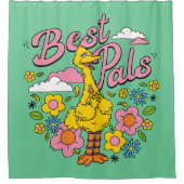 セサミストリート |黄色最高のの鳥の仲間 シャワーカーテン (正面)