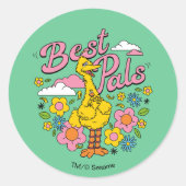 セサミストリート |黄色最高のの鳥の仲間 ラウンドシール (正面)