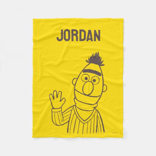 セサミストリート | Bert Bright |名前の追加 フリースブランケット (正面)