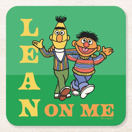 セサミストリート | Bert & Ernie Lean on Me スクエアペーパーコースター (正面)
