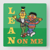セサミストリート | Bert & Ernie Lean on Me スクエア壁時計 (正面)