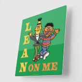 セサミストリート | Bert & Ernie Lean on Me スクエア壁時計 (傾斜)