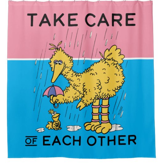 セサミストリート | Big Bird気にがお互い シャワーカーテン (正面)