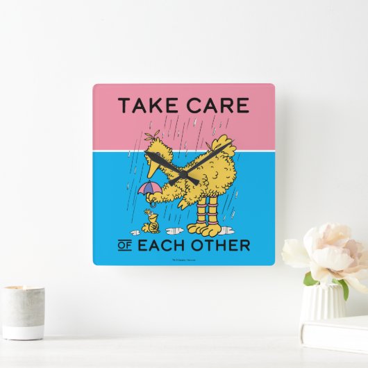 セサミストリート | Big Bird気にがお互い スクエア壁時計 (ホーム)