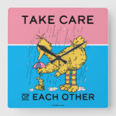 セサミストリート | Big Bird気にがお互い スクエア壁時計 (正面)