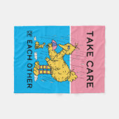 セサミストリート | Big Bird気にがお互い フリースブランケット (正面(横))