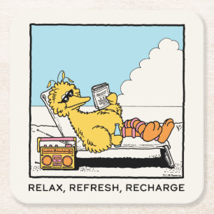 セサミストリート Big Bird リラックス Refresh Recharge スクエアペーパーコースター