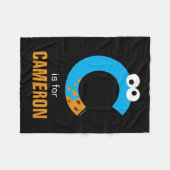 セサミストリート | Cはクッキーモンスター用 フリースブランケット (正面(横))