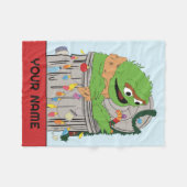 セサミストリート | Christmas Oscar the Grouch フリースブランケット (正面(横))