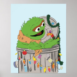 セサミストリート Christmas Oscar the Grouch ポスター