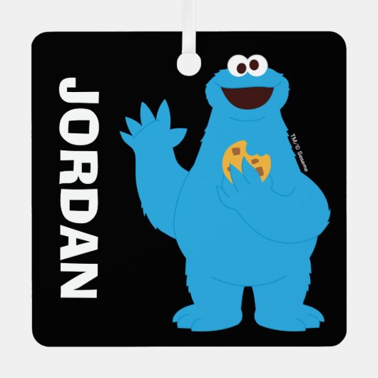 セサミストリート | Cookieモパーソナライズされたンスター メタルオーナメント (正面)