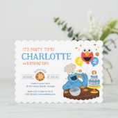 セサミストリート | Cookieモンスターお誕生日ケーキ 招待状 (スタンド正面)