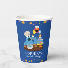 セサミストリート | Cookieモンスターお誕生日ケーキ 紙コップ