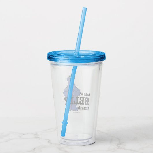 セサミストリート | Cookieモンスターが息を吸う アクリルタンブラー (裏面)