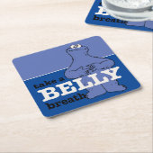 セサミストリート | Cookieモンスターが息を吸う スクエアペーパーコースター (アングル)