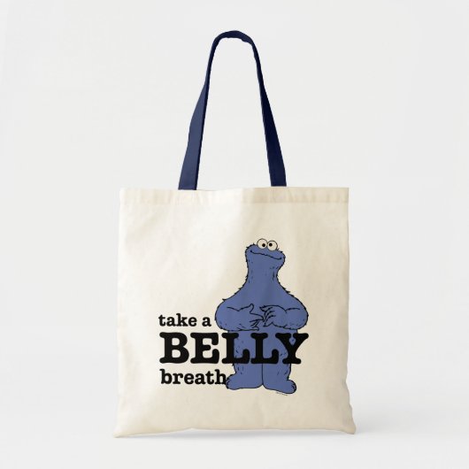 セサミストリート | Cookieモンスターが息を吸う トートバッグ (正面)