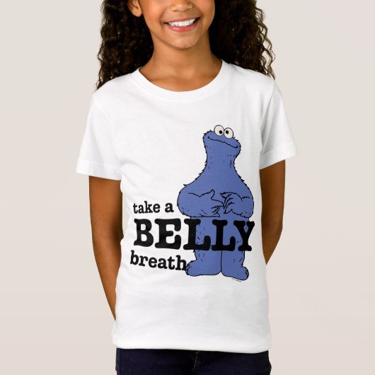 セサミストリート | Cookieモンスターが息を吸う Tシャツ (正面)